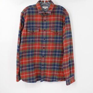 Wallace barnes shirt men's Large blanket flannel long sleeve button up plaid